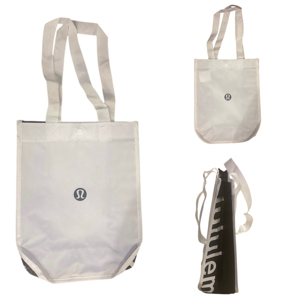 Lululemon White and Black Tote 12”H x 9”W 4.5” D